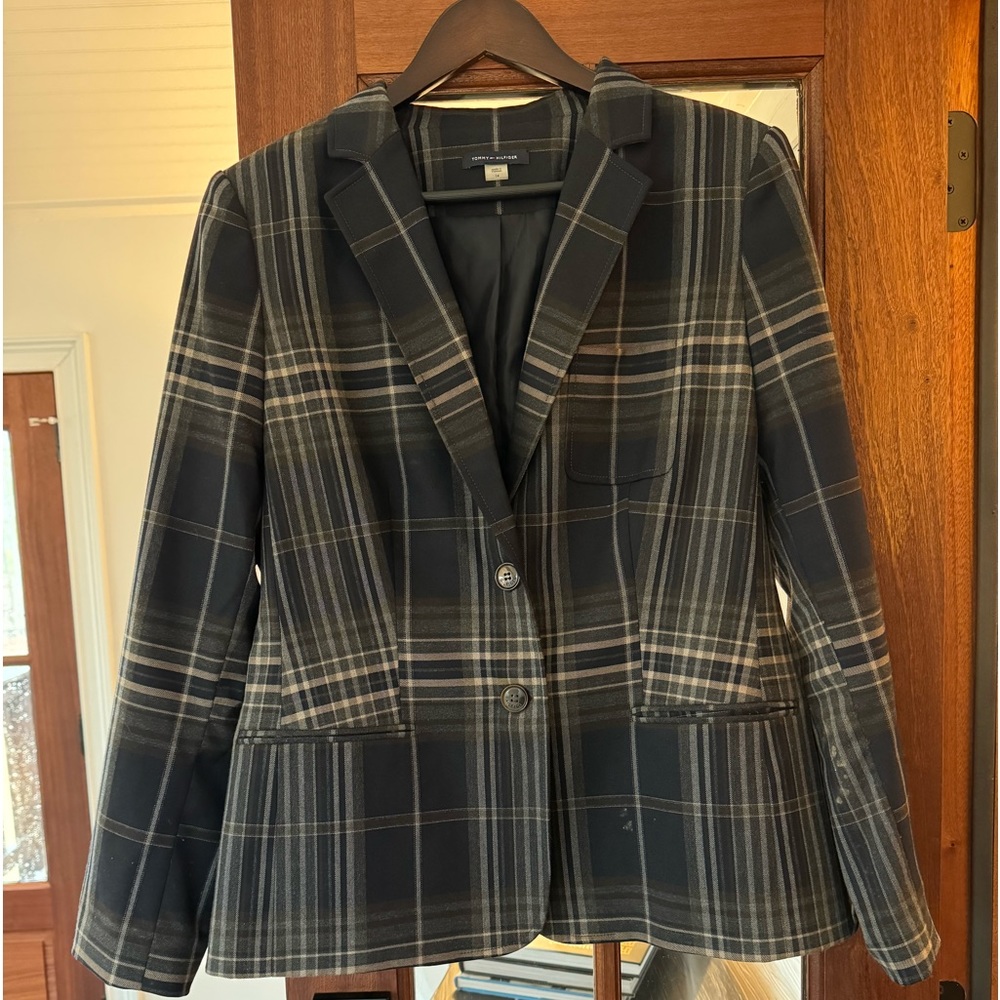 Womens Tommy Hilfiger plaid blazer Size 14